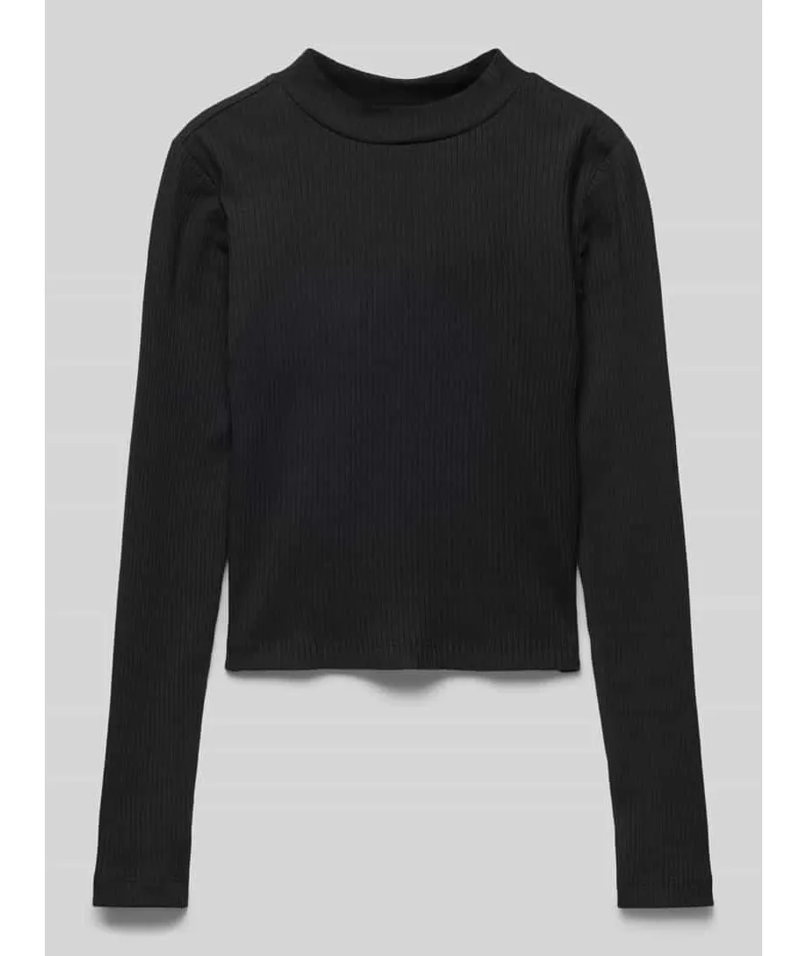 obrazek 1 Bluzka z długim rękawem i prążkowanym, okrągłym dekoltem model ‘LINEA’