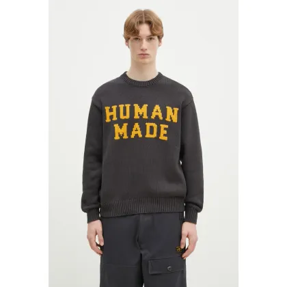 Zdjęcie Human Made sweter bawełniany Lowgauge Knit Sweater męski kolor szary HM29CS001