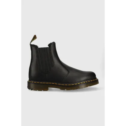 Zdjęcie Dr. Martens sztyblety skórzane 2976 kolor czarny na płaskim obcasie ocieplone DM27829001