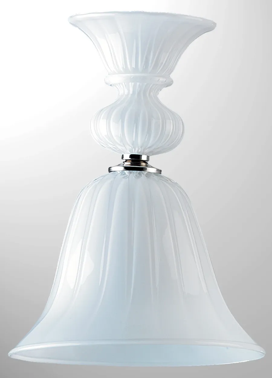 obrazek 1 Gustowna wisząca lampa w kolorze bieli ze szkła Murano