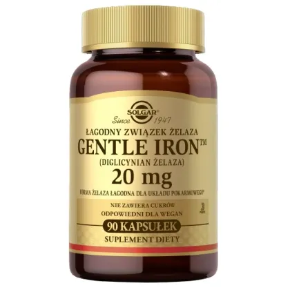 Zdjęcie Solgar Gentle Iron diglicynian żelaza 20 mg kapsułki