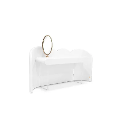 Picture White children's dressing table in the shape of a cloud
