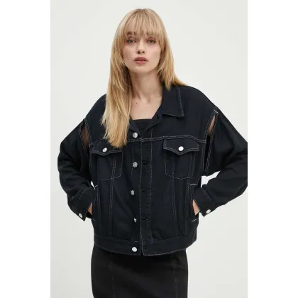 Zdjęcie MM6 Maison Margiela kurtka jeansowa damska kolor czarny przejściowa S62AN0121