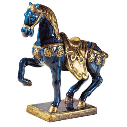 Zdjęcie Mały praworęczny koń z glazurowanej ceramiki H.25xL.22xP.8 cm