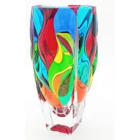 Zdjęcie Kolorowy wazon dekoracyjny Sunset z kryształu