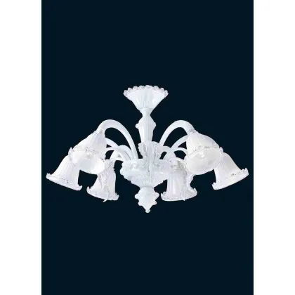 Zdjęcie Luksusowa biała lampa sufitowa ze szkła Murano