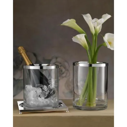 Picture Exclusive champagne cooler – silver-plated flower vase – Pampaloni