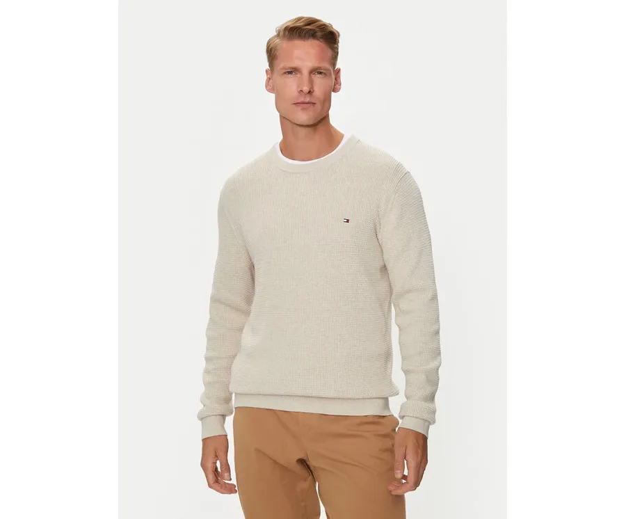 obrazek 1 Tommy Hilfiger Sweter MW0MW35470 Beżowy Regular Fit