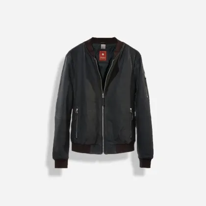 Picture A unique men's black leather jacket