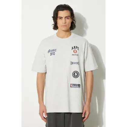 Zdjęcie AAPE t-shirt bawełniany Fancy Tee męski kolor szary melanżowy AAPTEM1462XAM