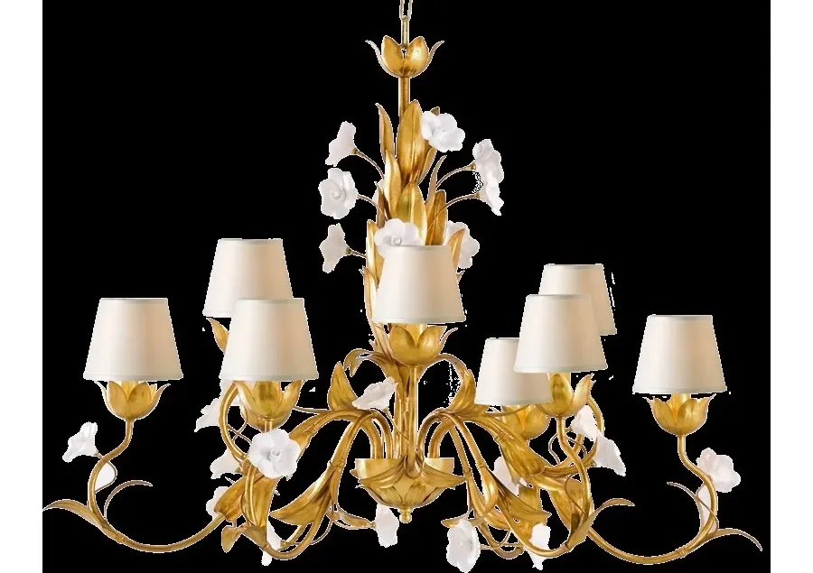 obrazek 1 Gustowny żyrandol zdobiony kwiatami - Euro Lamp Art