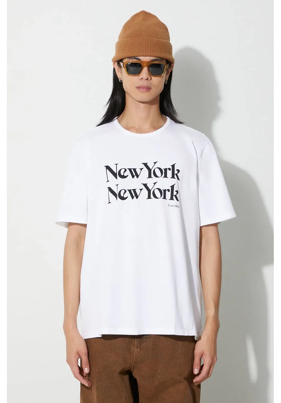 obrazek 1 Corridor t-shirt bawełniany New York New York T-Shirt męski kolor biały z nadrukiem TS0007-WHT