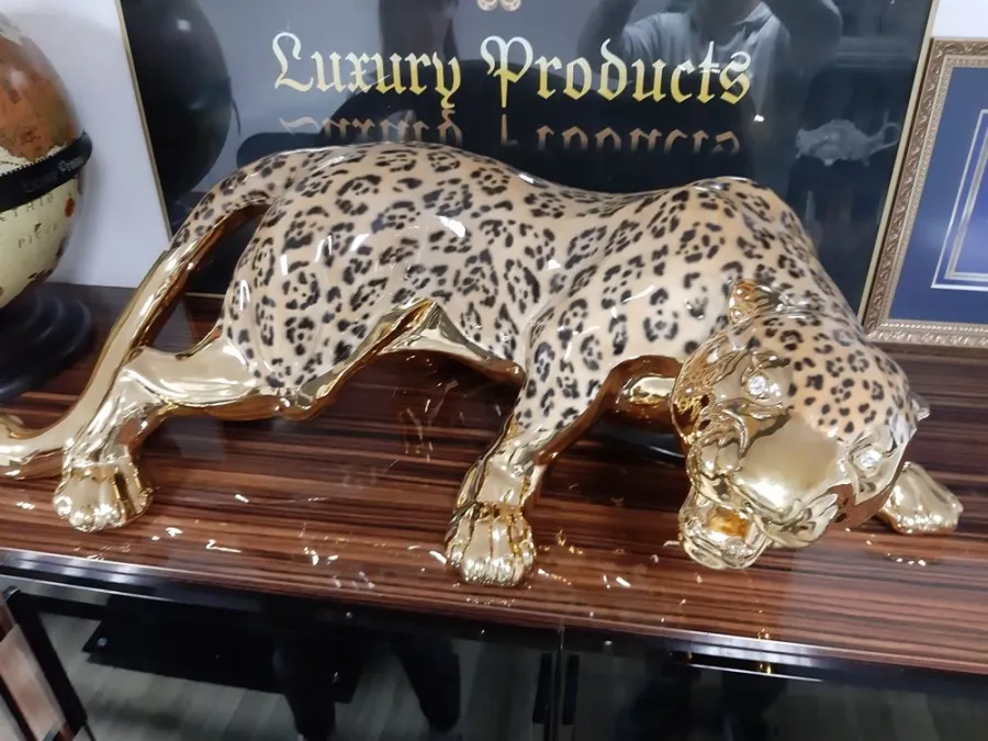 obrazek 1 Dekoracja do salonu - przepiękny złoty leopard