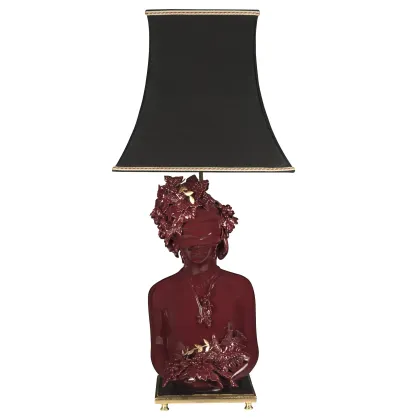 Zdjęcie Ceramiczna lampa na biurko z postacią z morskimi zdobieniami