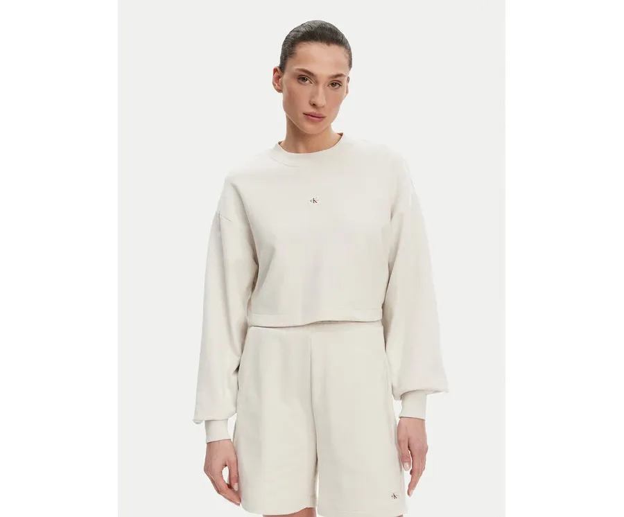 obrazek 1 Calvin Klein Jeans Bluza J20J225370 Beżowy Regular Fit