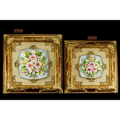 Zdjęcie Szykowny porcealnowy obraz z pięknymi kwiatami