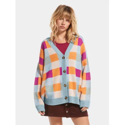 Zdjęcie Roxy Kardigan Small Slow Chec Swtr ERJSW03578 Niebieski Regular Fit