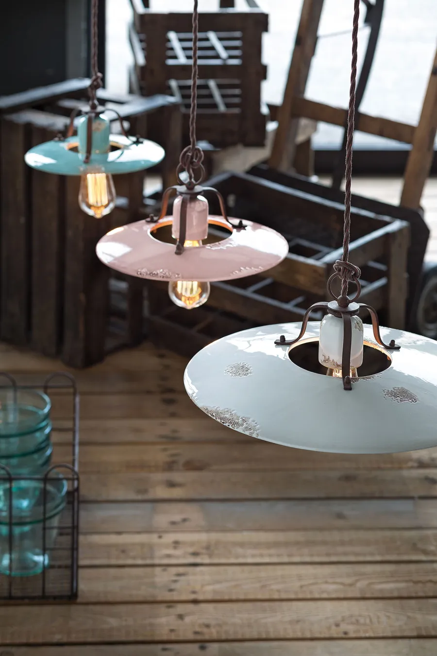 obrazek 10 Elegancka włoska lampa wisząca retro