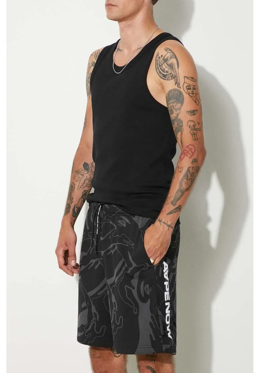 obrazek 1 AAPE szorty męskie kolor czarny AAPSPMA674XXM