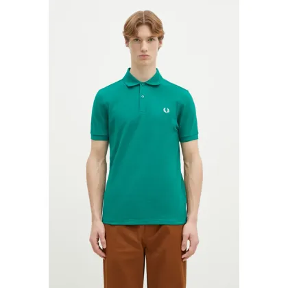 Zdjęcie Fred Perry polo bawełniane męski kolor zielony gładki M6000.Y37