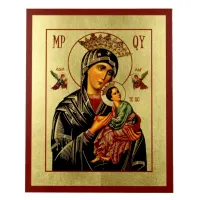 Picture Miraculous Gilded Icon of Our Lady of Perpetual Help 10x13 cm