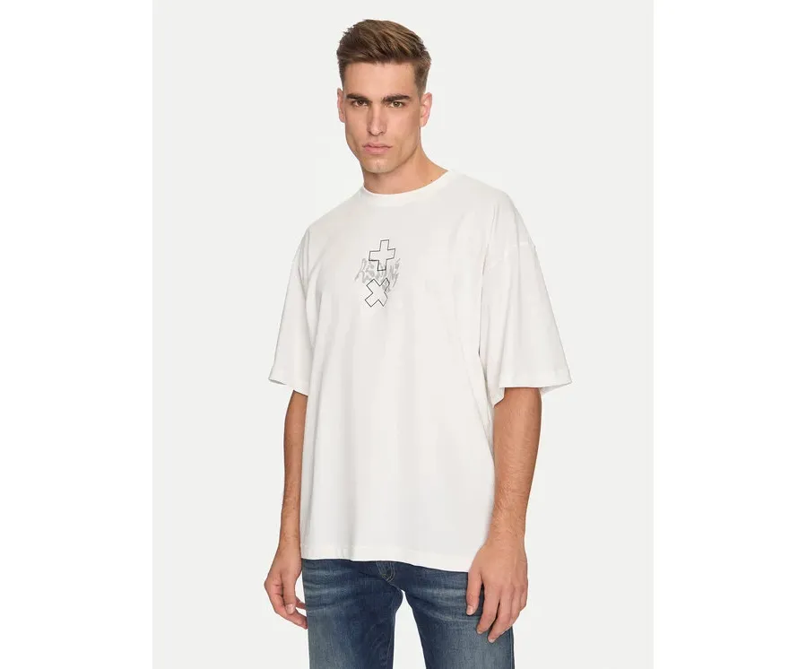 obrazek 1 Replay T-Shirt MMG350.000.23454 Biały Oversize REPLAY