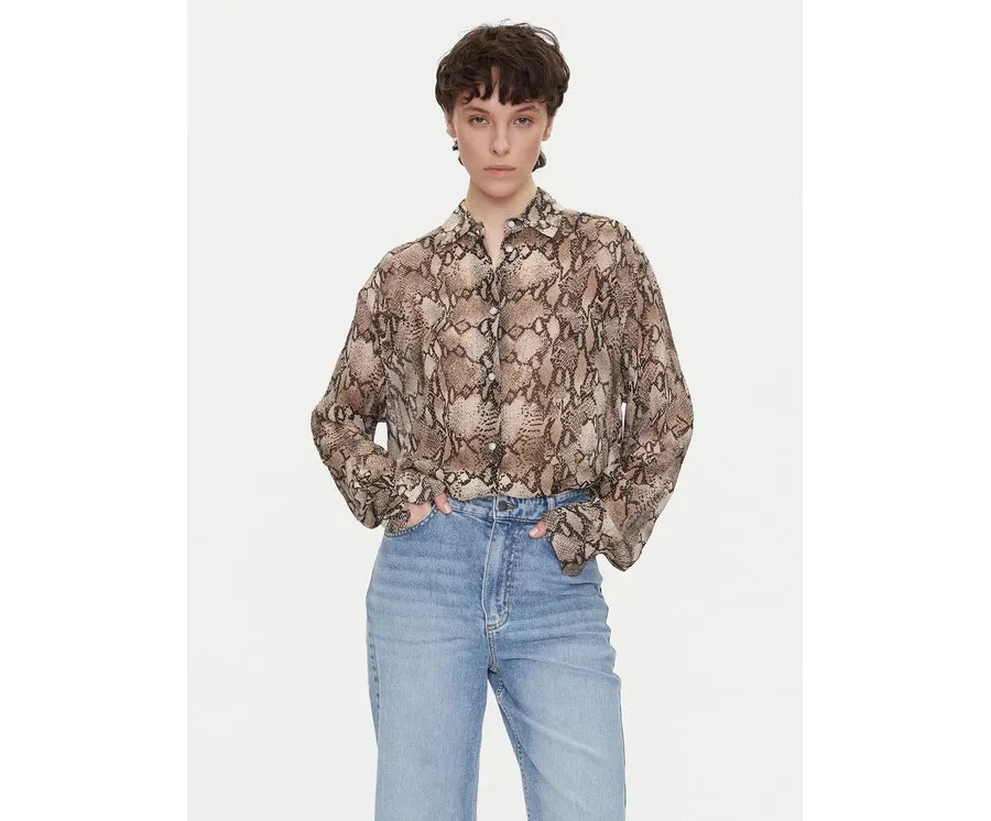 obrazek 1 HUGO Koszula The Boyfriend 50539779 Brązowy Oversize