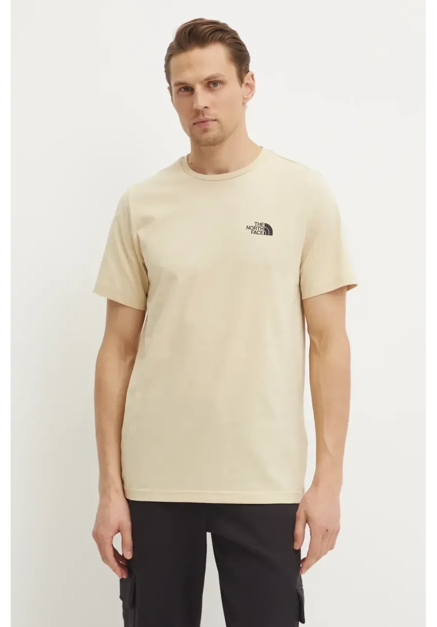 obrazek 1 The North Face t-shirt M S/S Simple Dome Tee męski kolor beżowy z nadrukiem NF0A87NG3X41