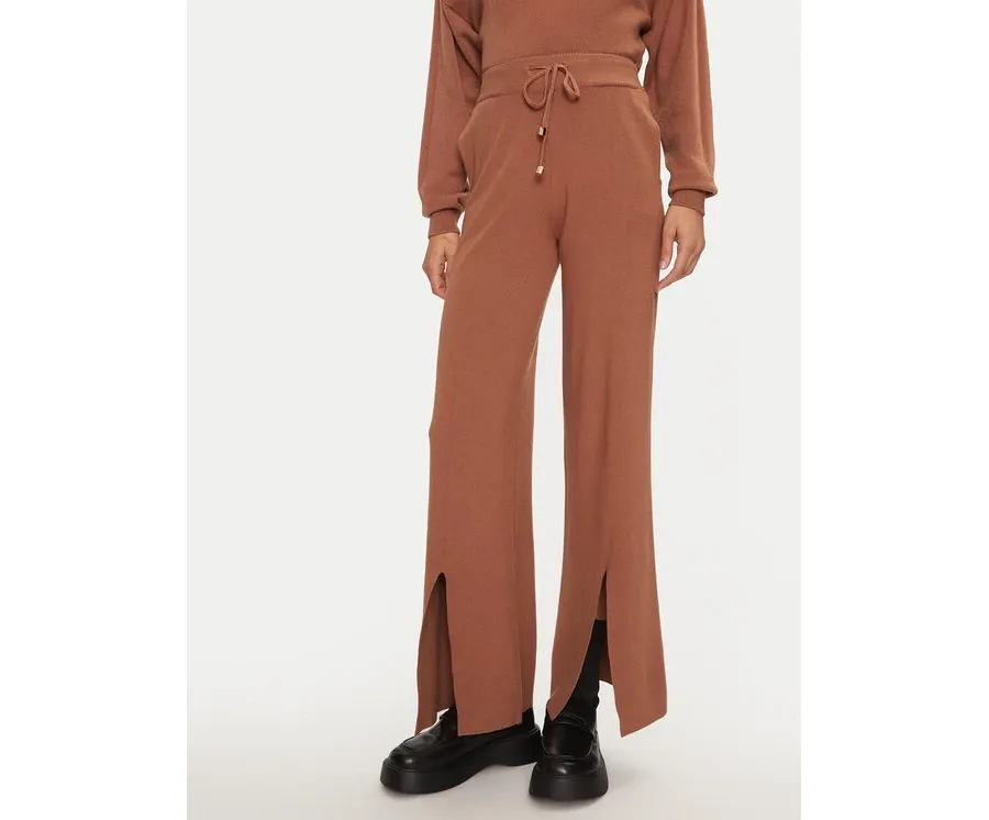 obrazek 1 Fracomina Spodnie dzianinowe FJ24WV3004K42001 Brązowy Wide Leg
