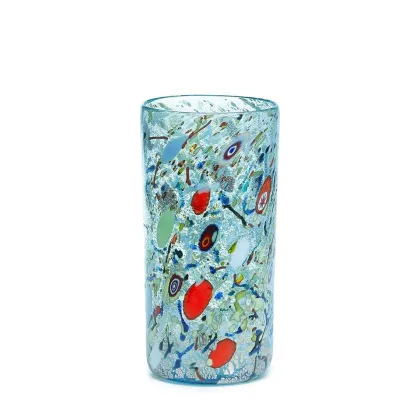 Zdjęcie Błękitny włoski wazon ze szkła murano (23 cm)