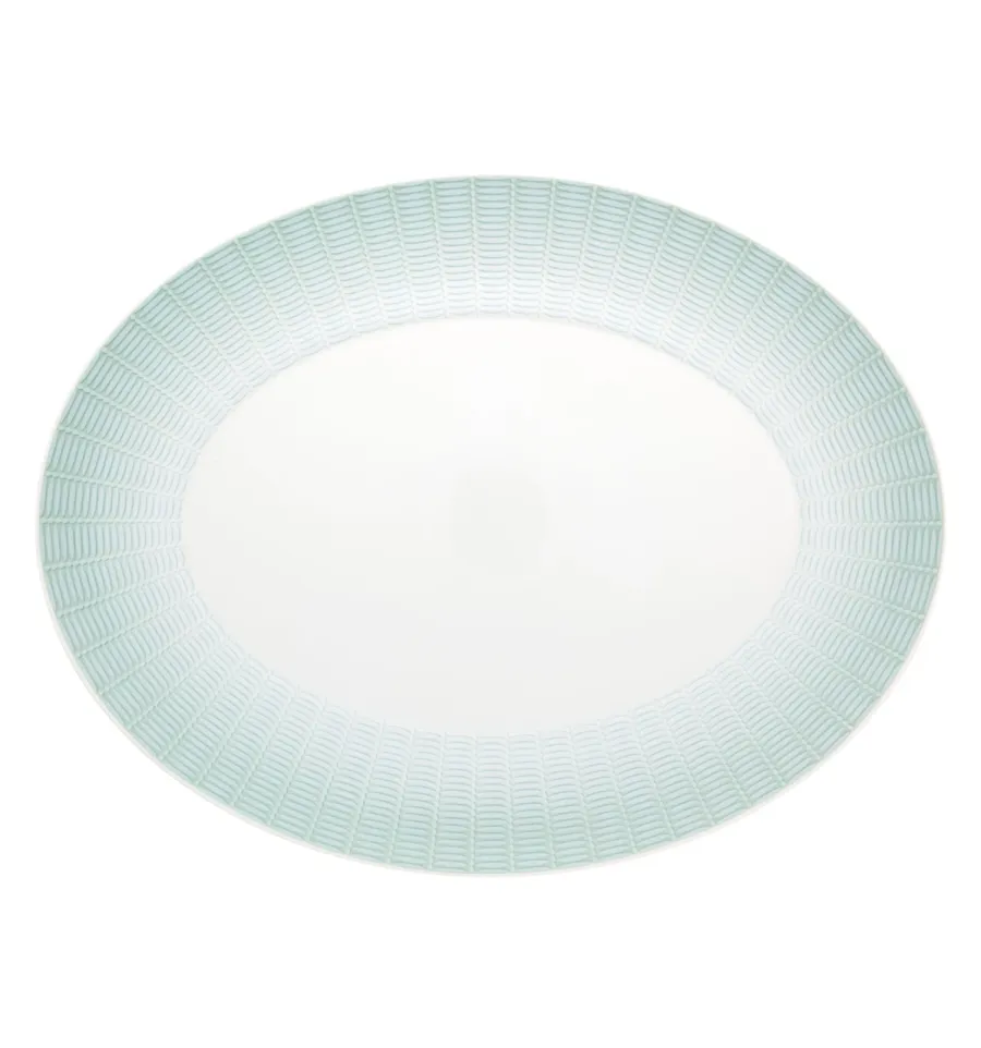 obrazek 1 Porcelanowy mały owalny talerz Venezia z bogatym turkusowym zdobieniem - Vista Alegre
