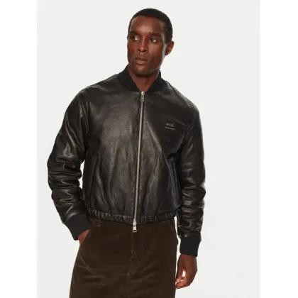 Zdjęcie AMI PARIS Kurtka skórzana HJK131LH0044 Czarny Regular Fit