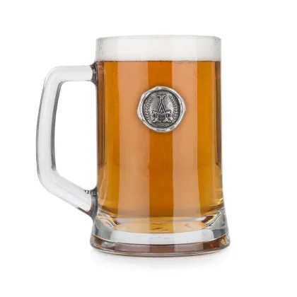 Zdjęcie Prezent - kufel do piwa z cynowym monogramem z inicjałem – literą „A”