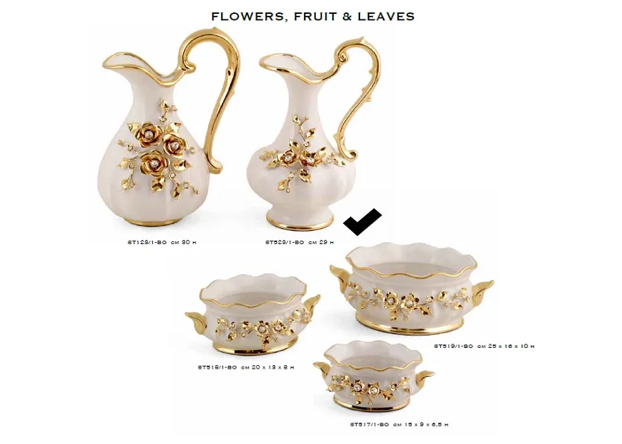 picture 1 Ceramic jug in a classic style with flowers - Bruno Costenaro
