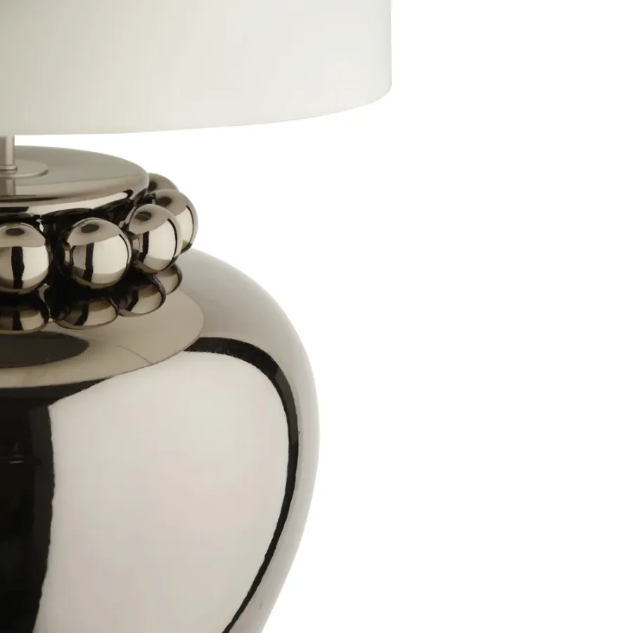 obrazek 4 Duża ceramiczna lampa stołowa z kulami H.48xL.35xP.35 cm