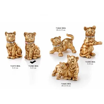 Picture Golden sitting panther 21cm - Valle d'oro Patchi