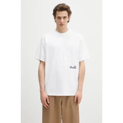 Zdjęcie Barbour t-shirt bawełniany Barbour Regence OS Fit Graphic T-Shirt męski kolor biały z nadrukiem MTS1402