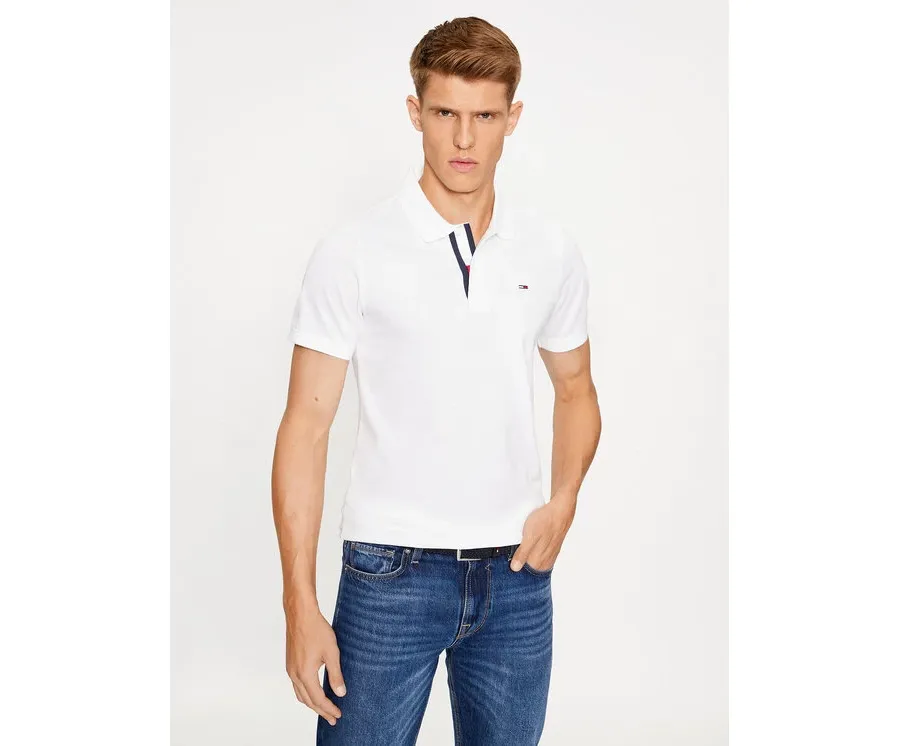obrazek 1 Tommy Jeans Polo Placket DM0DM15370 Biały Slim Fit
