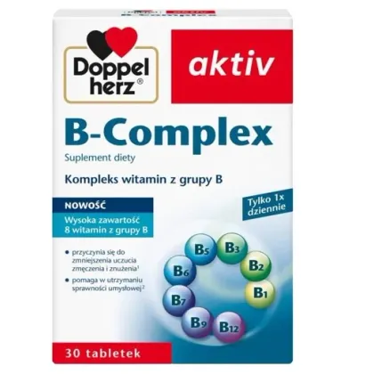 Zdjęcie Doppelherz Aktiv B-Complex, Kompleks witamin z grupy B, Tabletki DOPPELHERZ