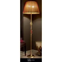 Zdjęcie Lampa podłogowa z oliwką ze szkła Murano z kloszem z żółtego jedwabiu - Il Paralume Marina