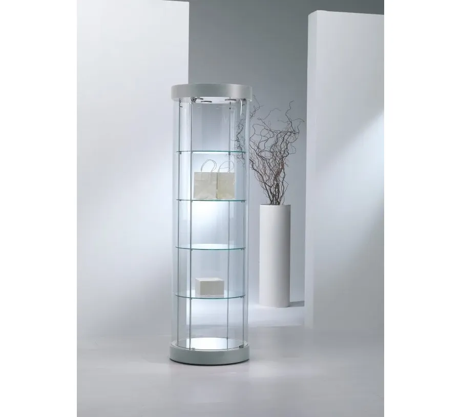 obrazek 1 Ekskluzywna okrągła witryna ze szkła hartowanego z trzema lampami LED