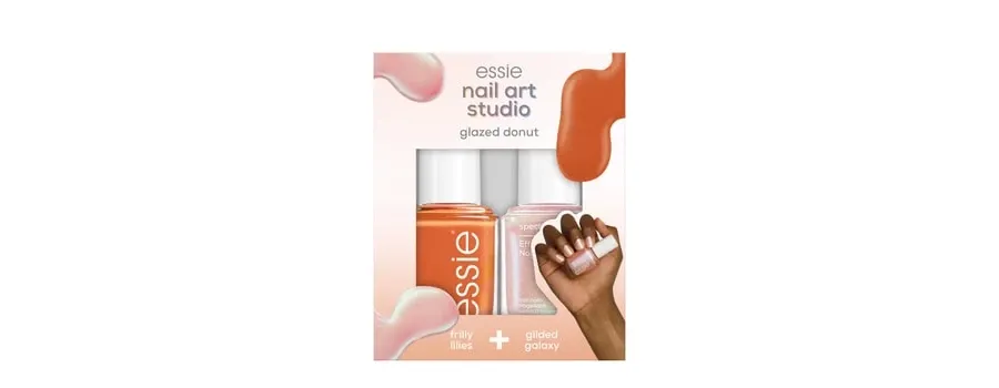 obrazek 1 essie Nail Art Studio Set glazed donut Zestaw lakierów do paznokci 1 szt. Nr. 824, 17 - Frilly Lilies, Gilded Galaxy