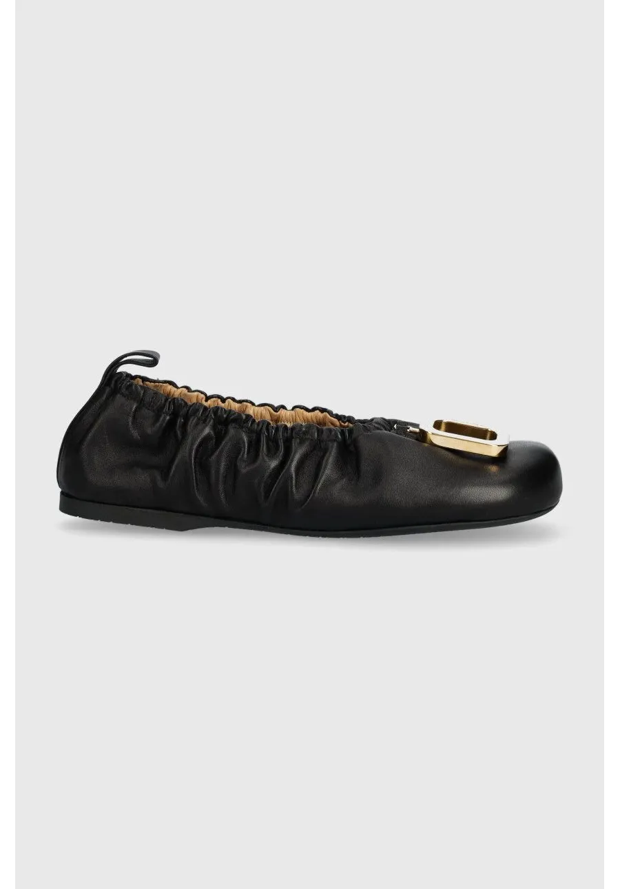 obrazek 1 JW Anderson baleriny skórzane Ballerina kolor czarny  ANW42053A