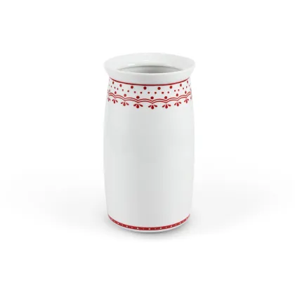 Zdjęcie Stylowy czeski wazon z porcelany zdobiony czerwonym motywem – Leander