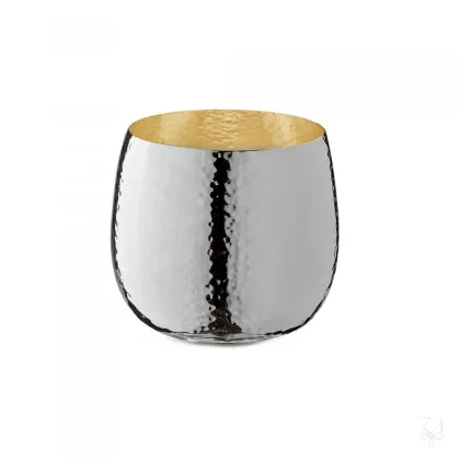 Picture Modern silver wine goblet plated inside with gold - Zaramella Argenti