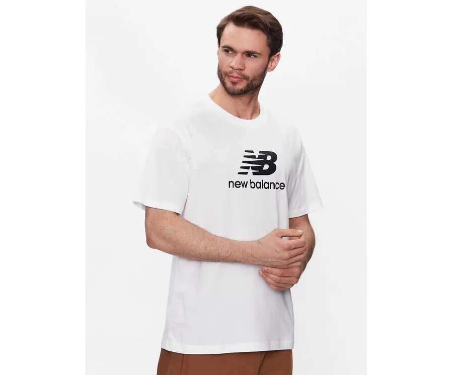 obrazek 1 New Balance T-Shirt Essentials Stacked Logo MT31541 Biały Relaxed Fit