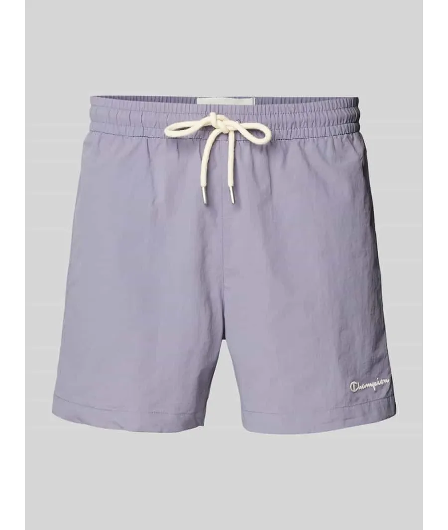 obrazek 1 Spodenki kąpielowe o kroju regular fit z wyhaftowanym logo