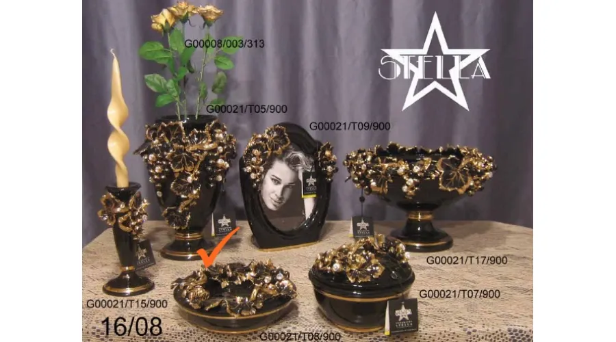 obrazek 1 Ceramiczna popielniczka w kolorze czarnym z kryształkami