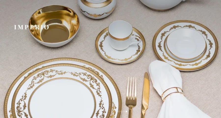 obrazek 4 Stylowa kremerka porcelanowa Imperio Gold