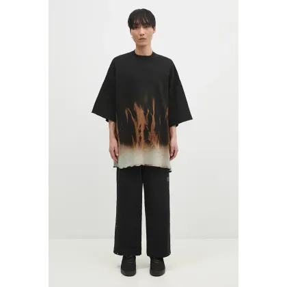 Zdjęcie Rick Owens t-shirt bawełniany Tommy T męski kolor czarny wzorzysty DU02D2259.FSUN